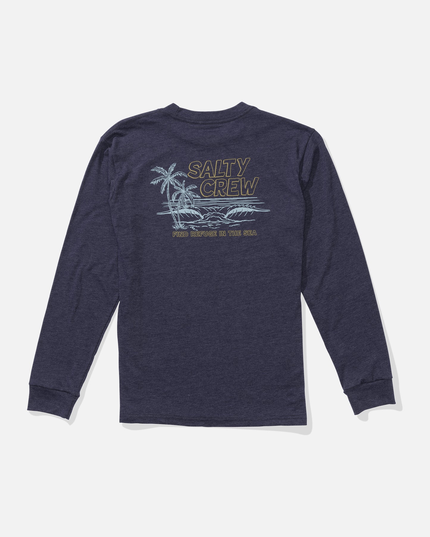 back view of A Frame Boys Long Sleeve Tee - Navy Heather