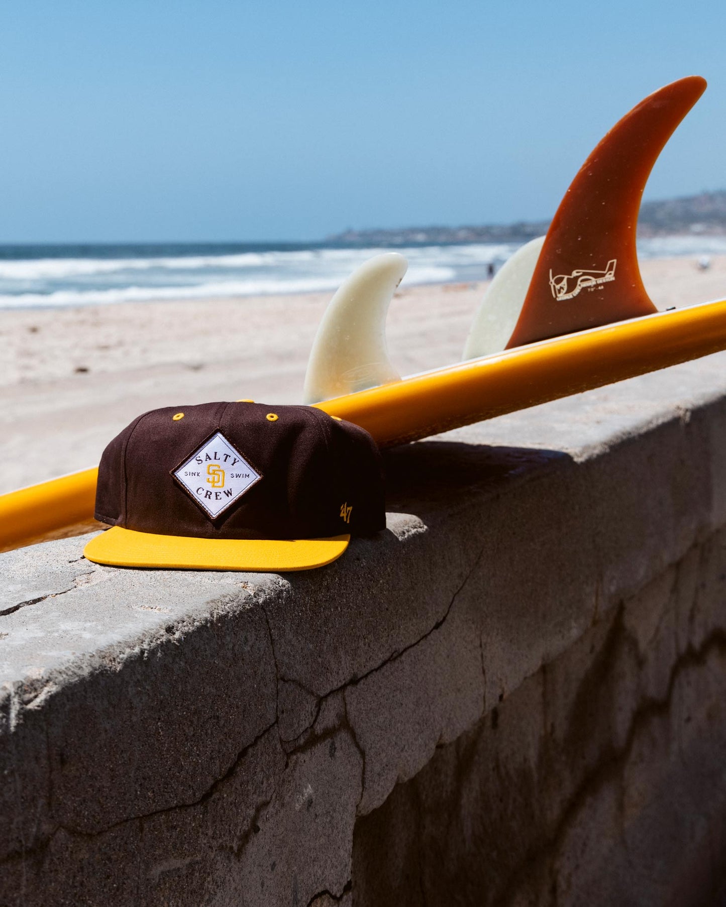 Salty Crew x Padres x 47 Brown Unstructured Snapback