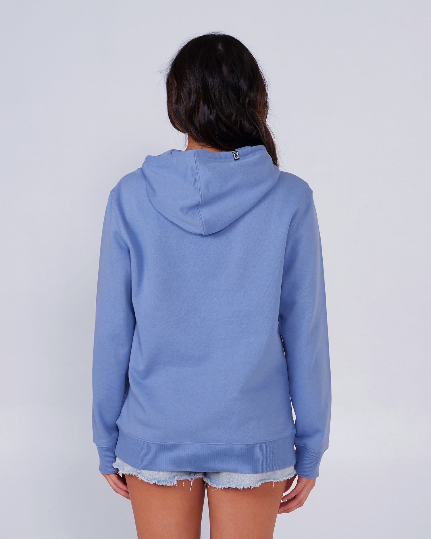 back view of On Vacation Blue Dusk Hoody