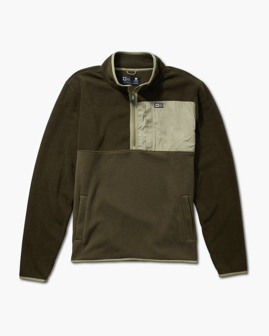 front view of Swellter Mock-Neck Olive Polar Fleece