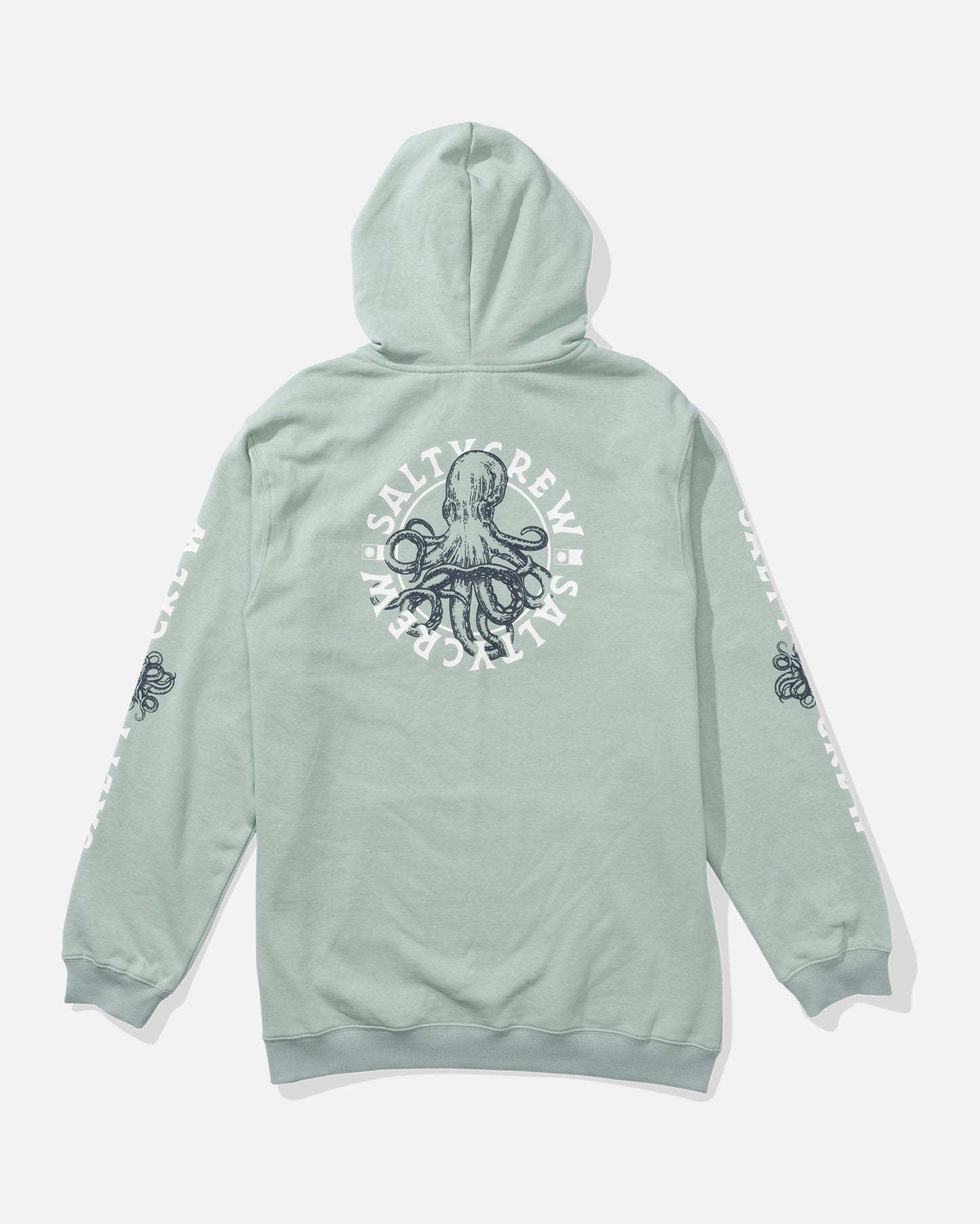 back view of Tentacles Fleece Hoodie - Mackerel