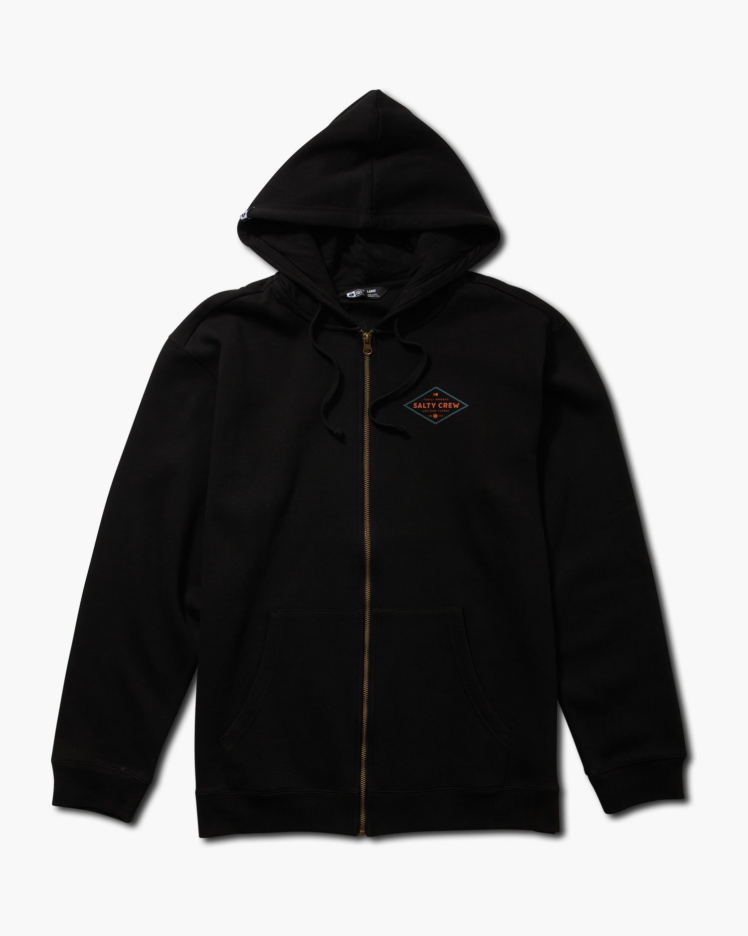 front view of Double Diamond Black Zip Fleece