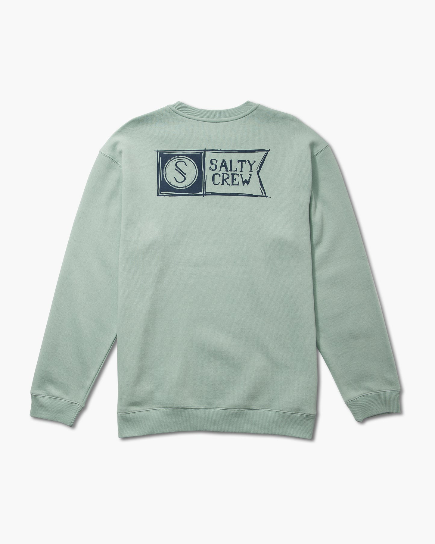 back view of Sketchy Alpha Mackerel Crew Fleece