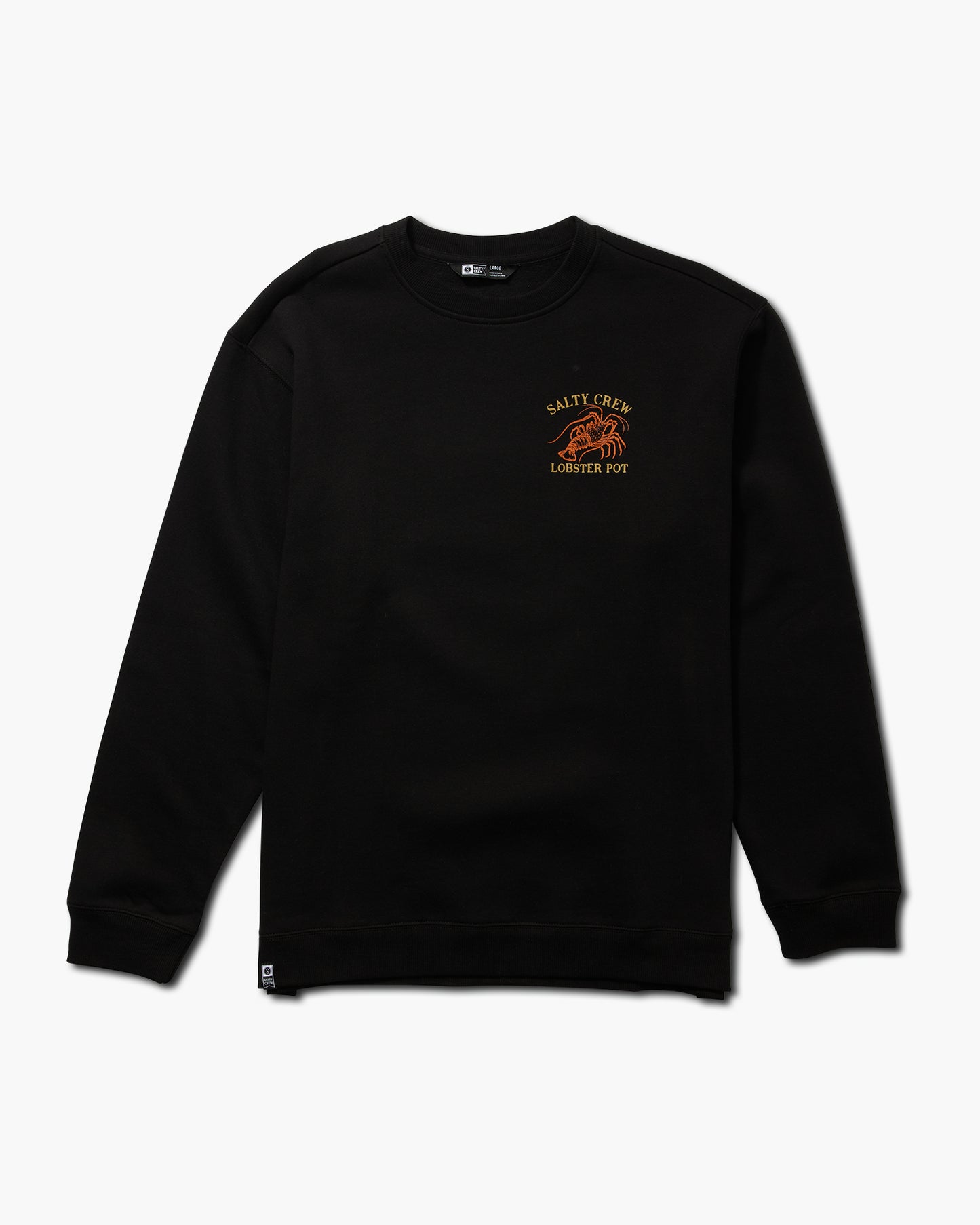 front view of Lobster Pot Black Crew Fleece