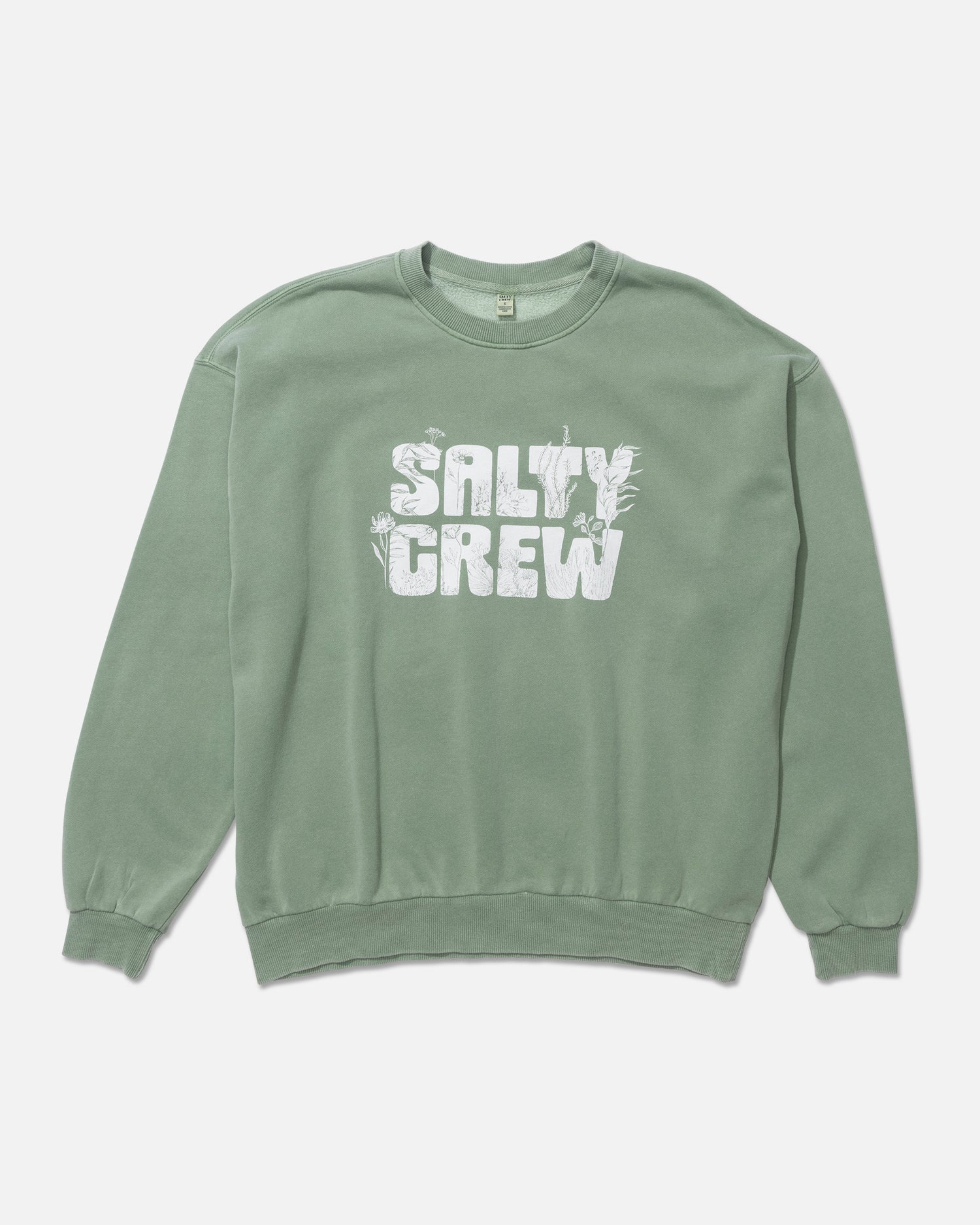 Front view of the Sea Life Crew Fleece - Sage. 