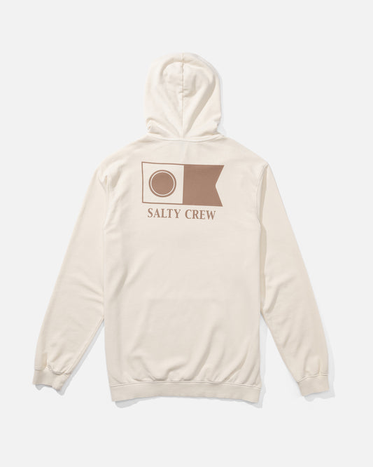 back view of Flagship Fleece Hoodie - Salt