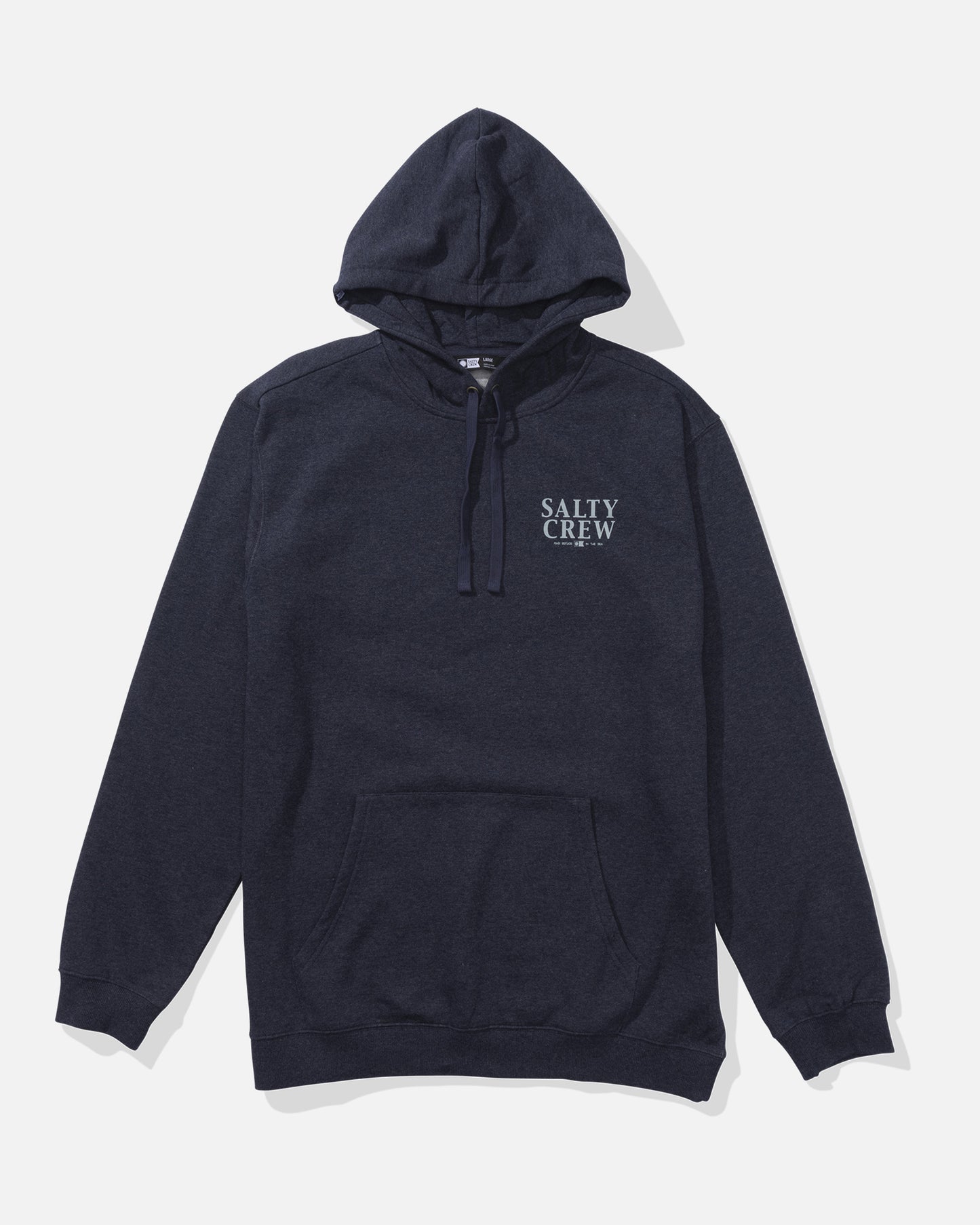 front view of Yellowfin Fleece Hoodie - Navy/Heather