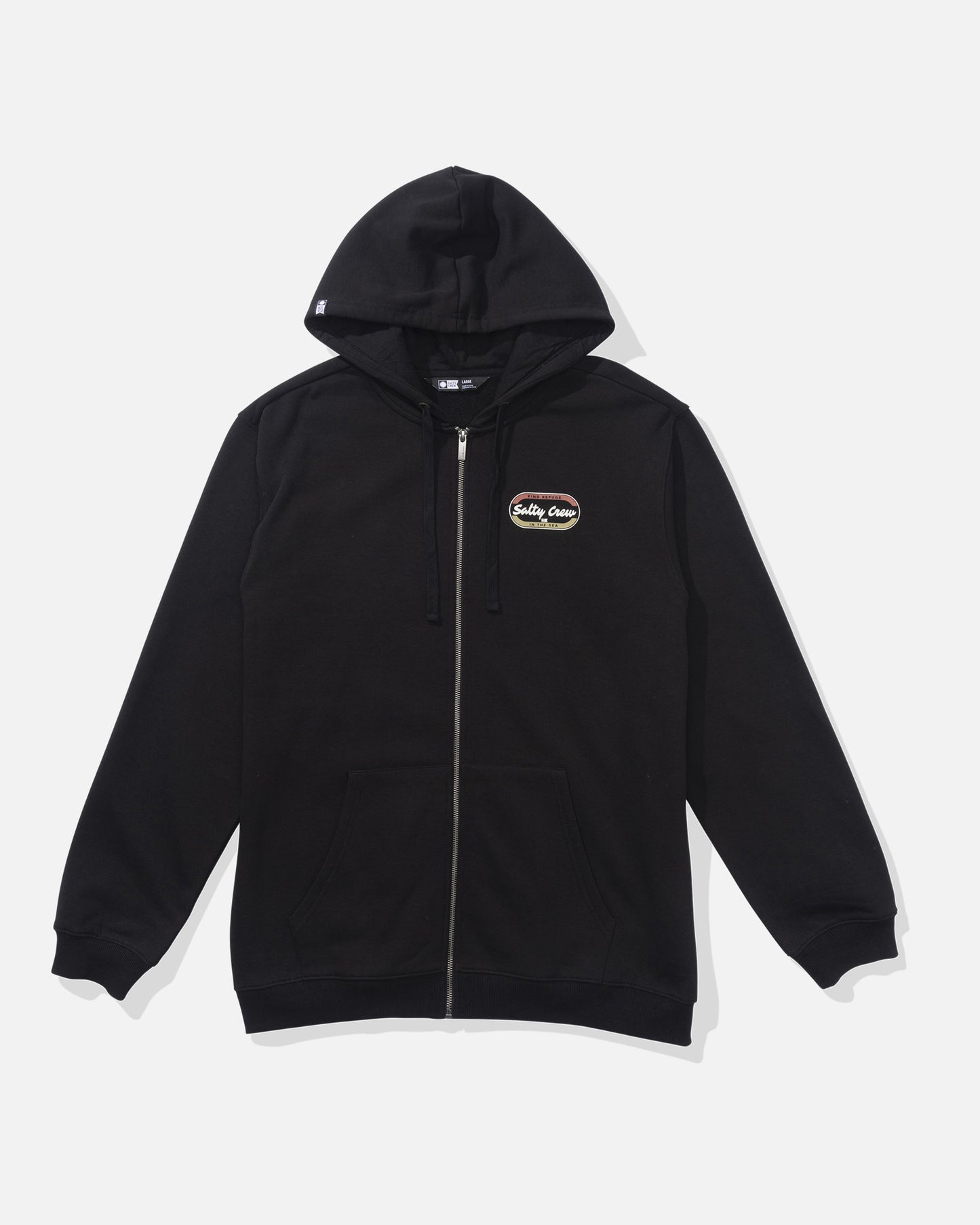 front view of Capsule Zip Fleece Hoodie - Black