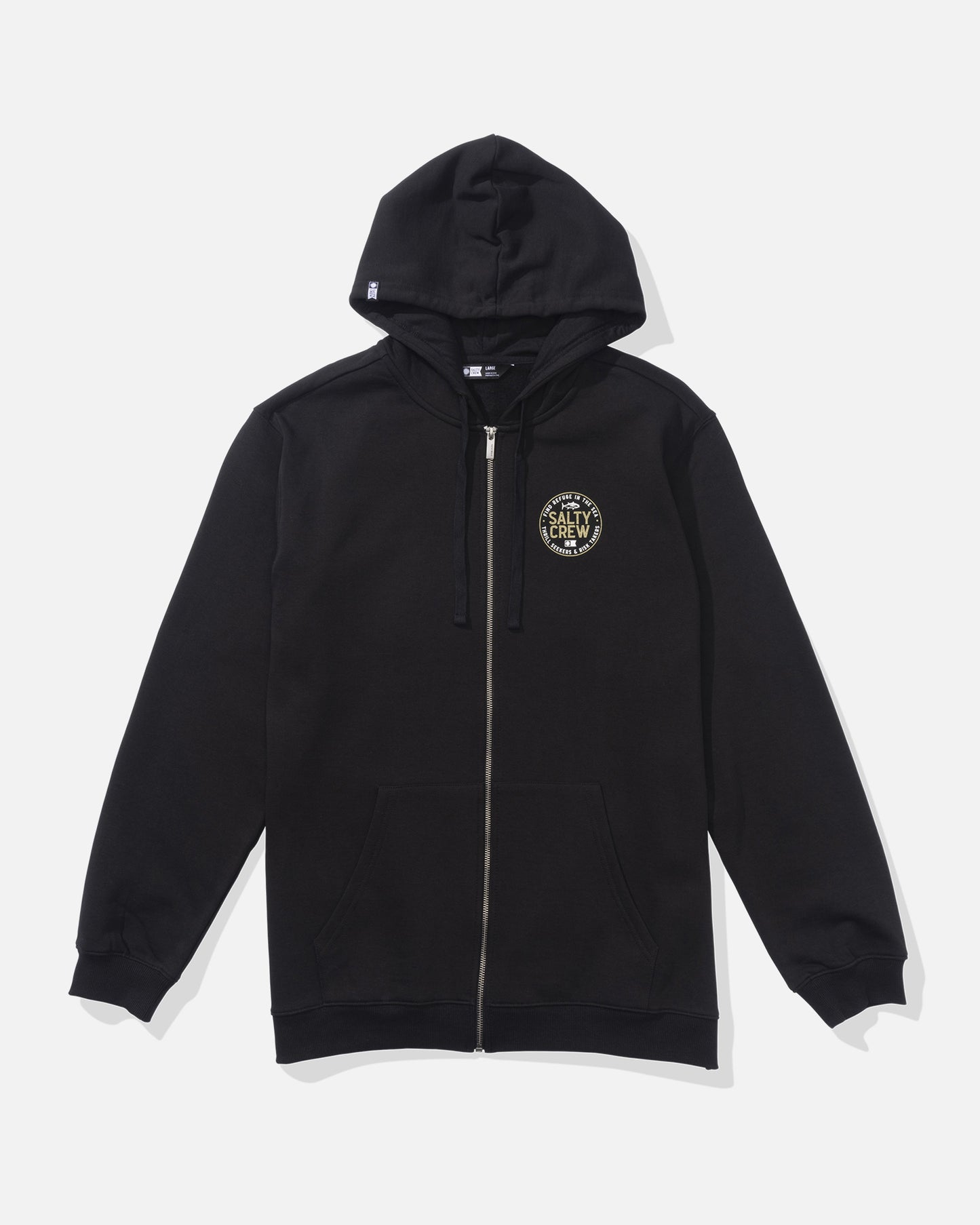 front view of Legendary Zip Fleece Hoodie - Black