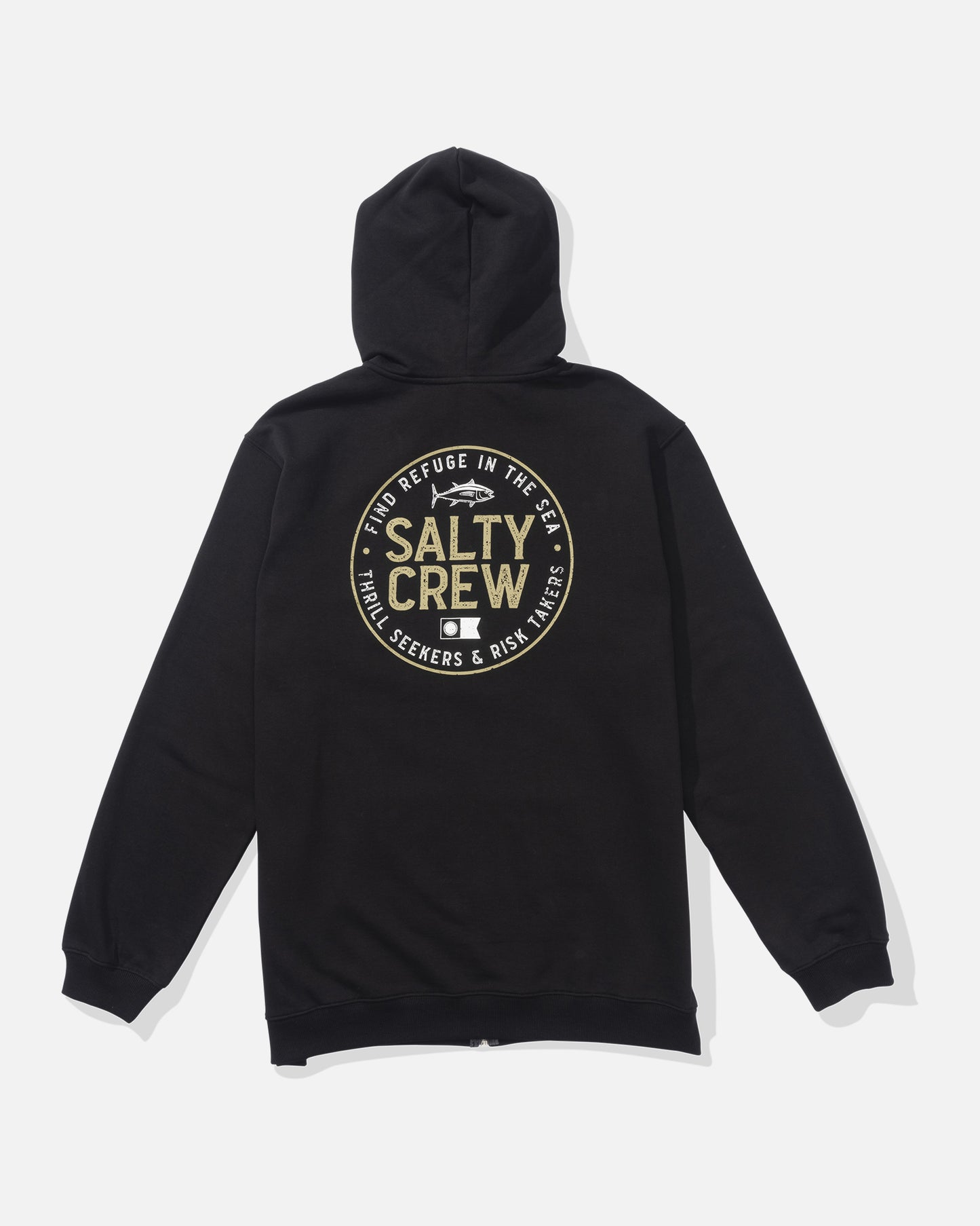 back view of Legendary Zip Fleece Hoodie - Black