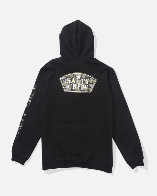 back view of Filler Up Fleece Hoodie - Black