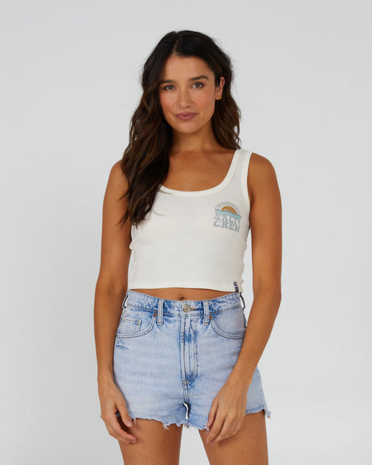 front view of Sundown Off White Tank