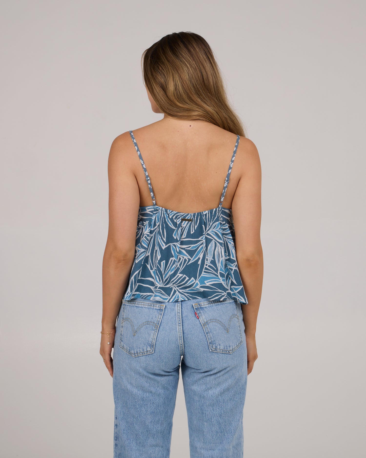 back view of Mainland Cami - Fin Blue