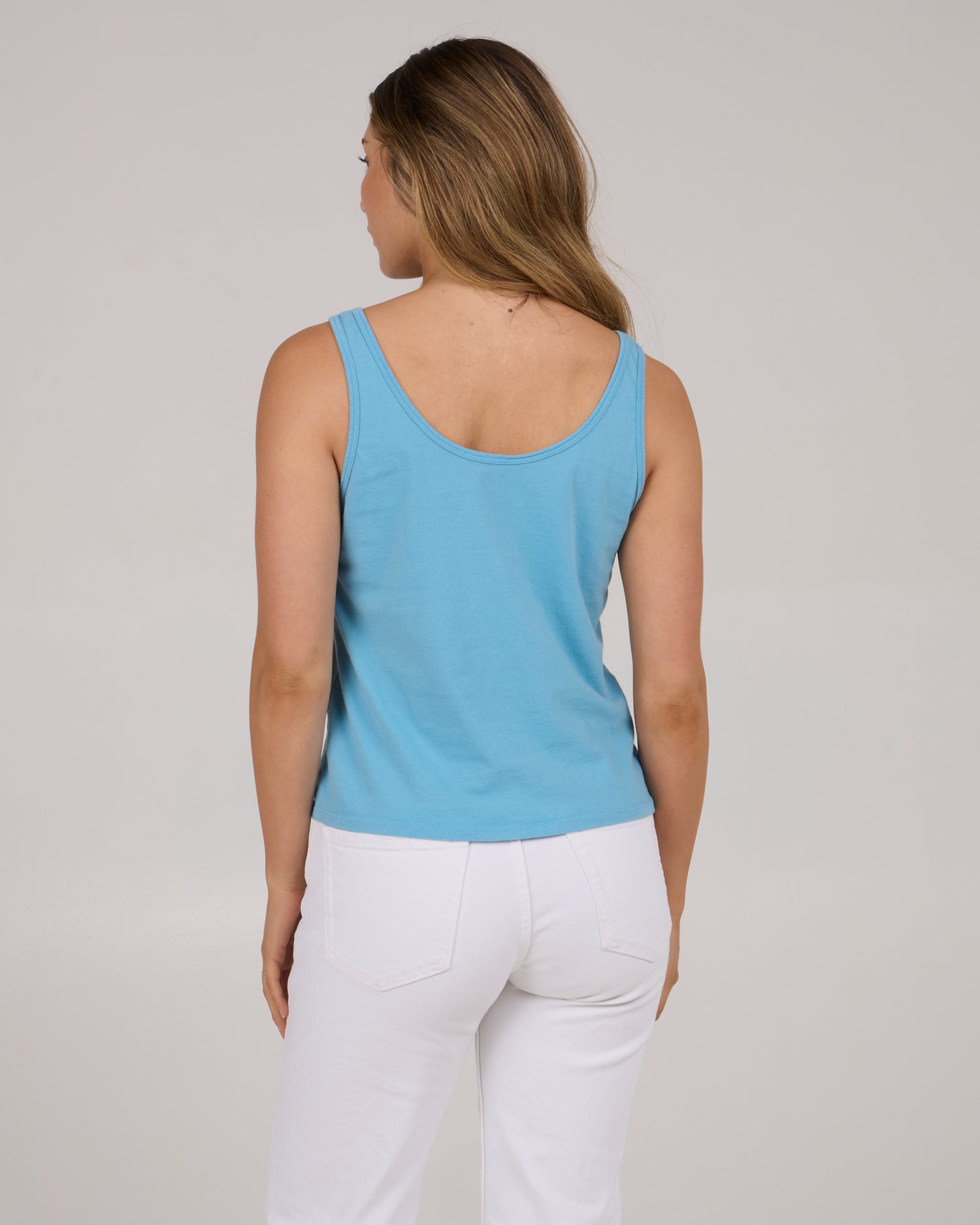 back view of Flagship Classic Tank - Lagoon Blue