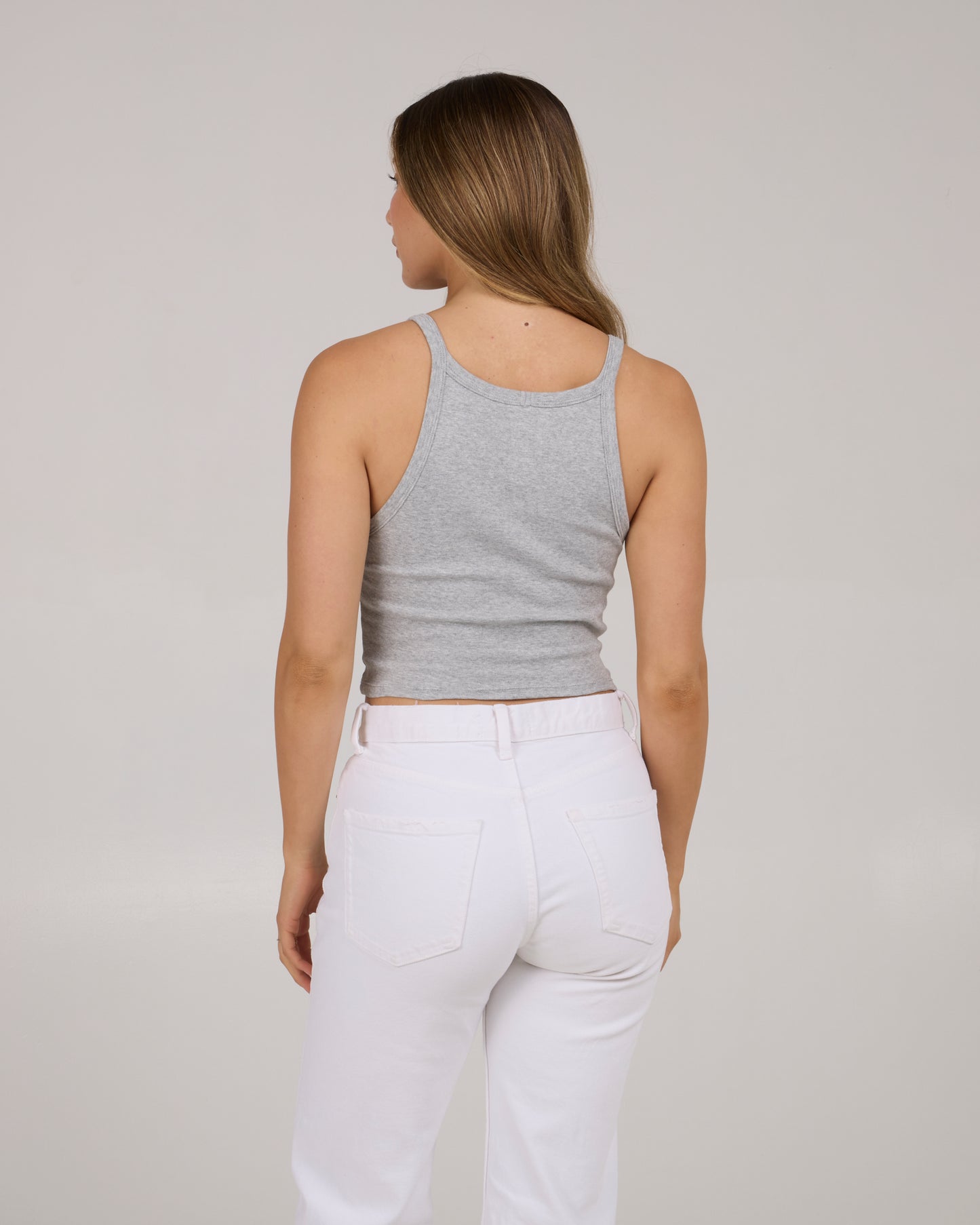 back view of Fun In The Sun Tank - Athletic Heather