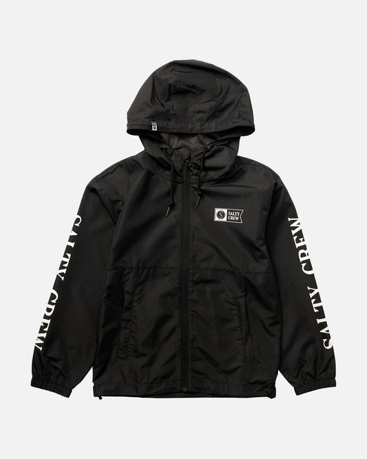 front view of Surface Boys Black Windbreaker