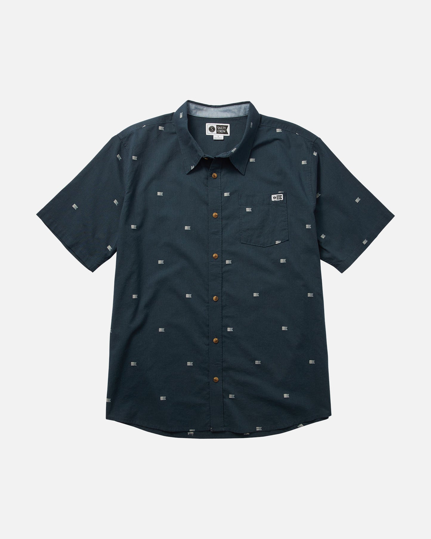 front view of Pennant Navy S/S Woven