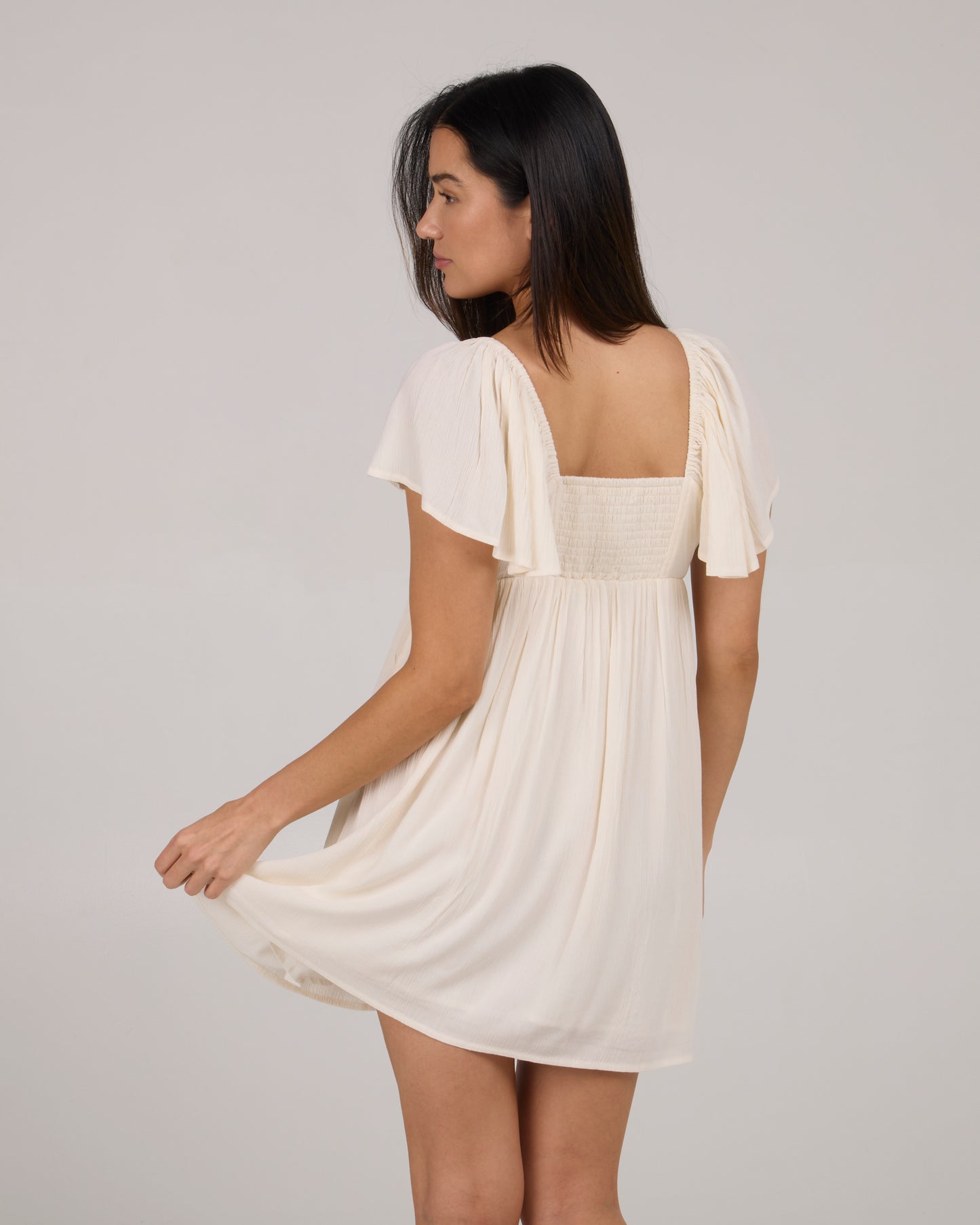 back view of Mainland Dress - Off White