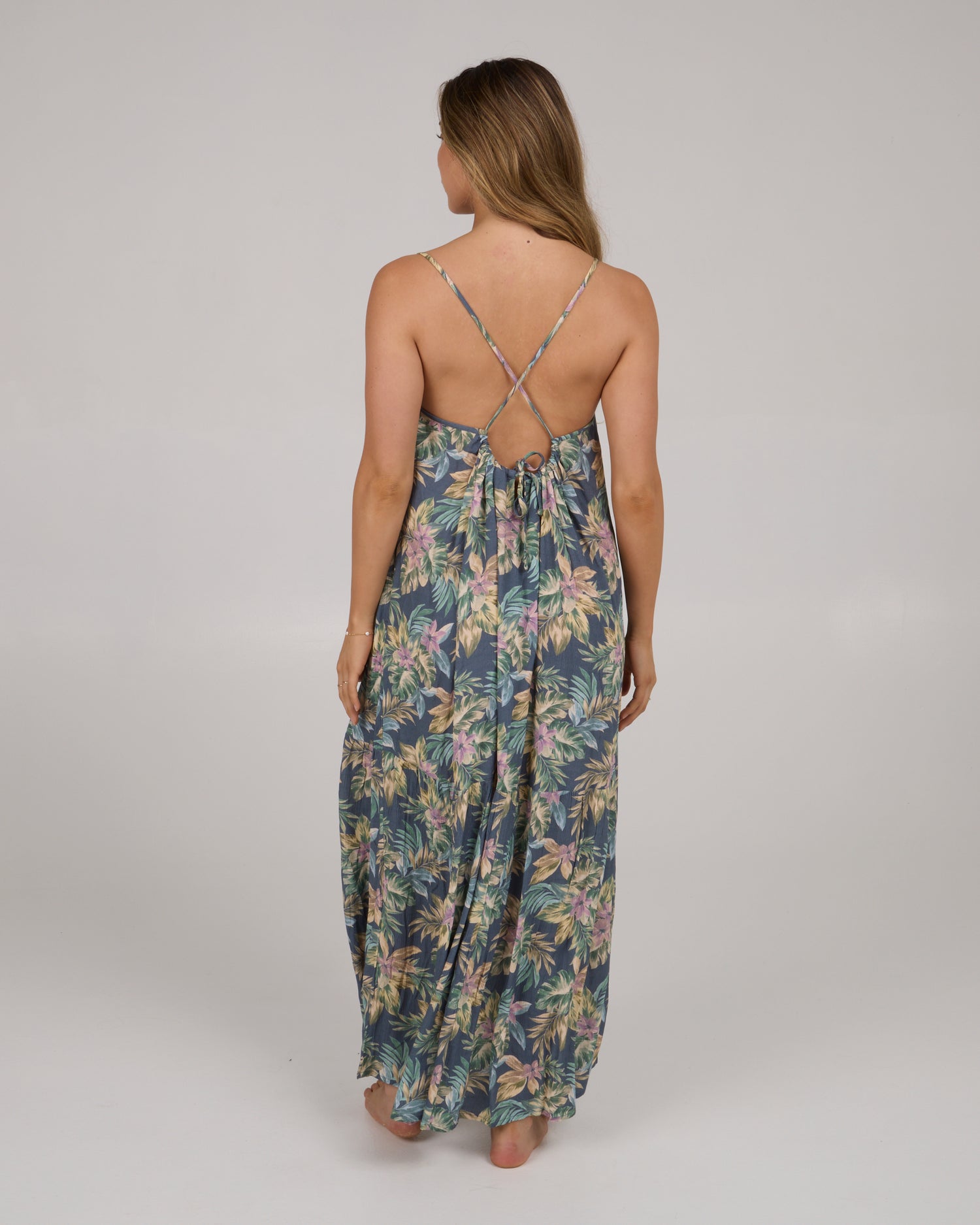 back view of Baja Maxi Dress - Bluestone