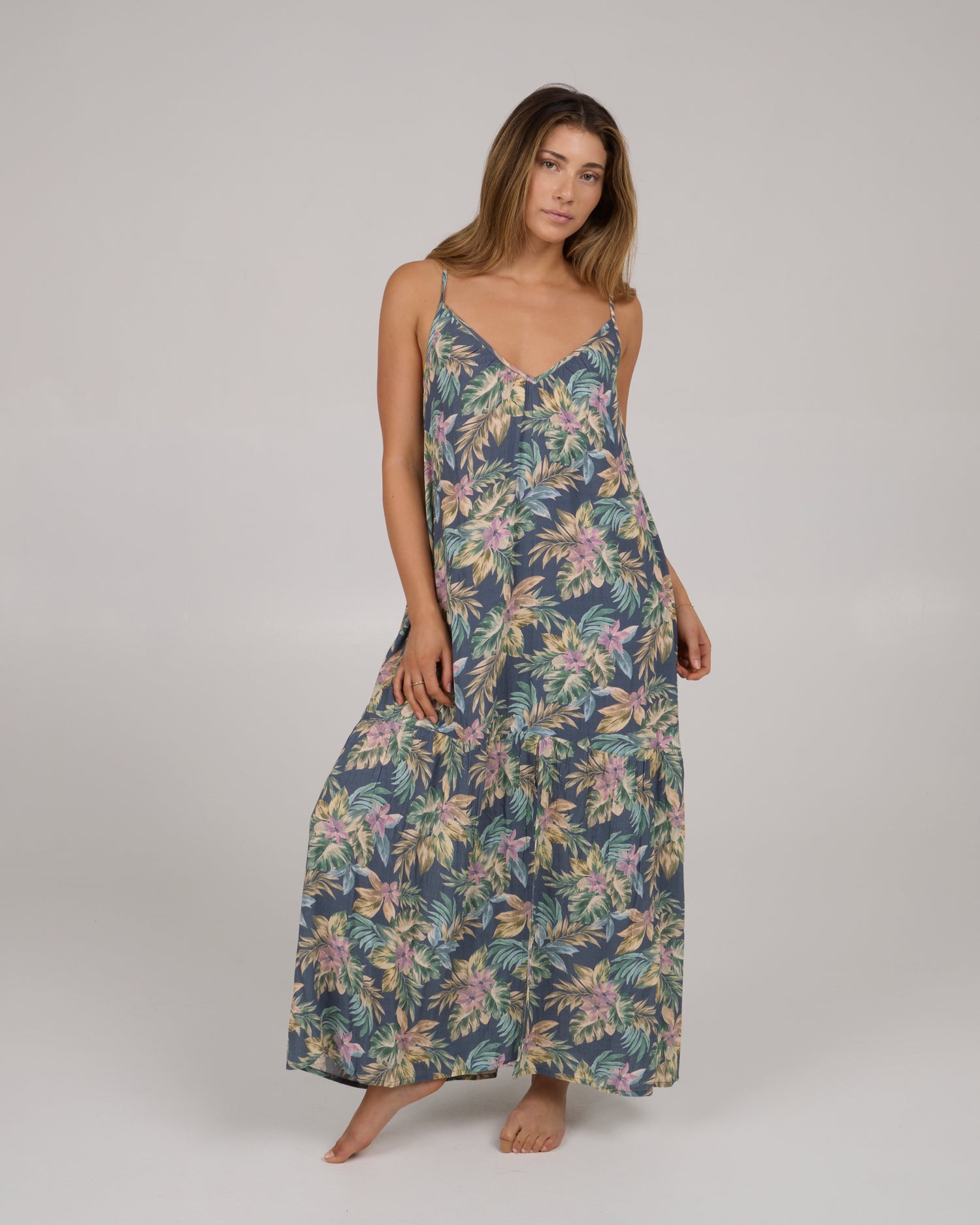 front view of Baja Maxi Dress - Bluestone