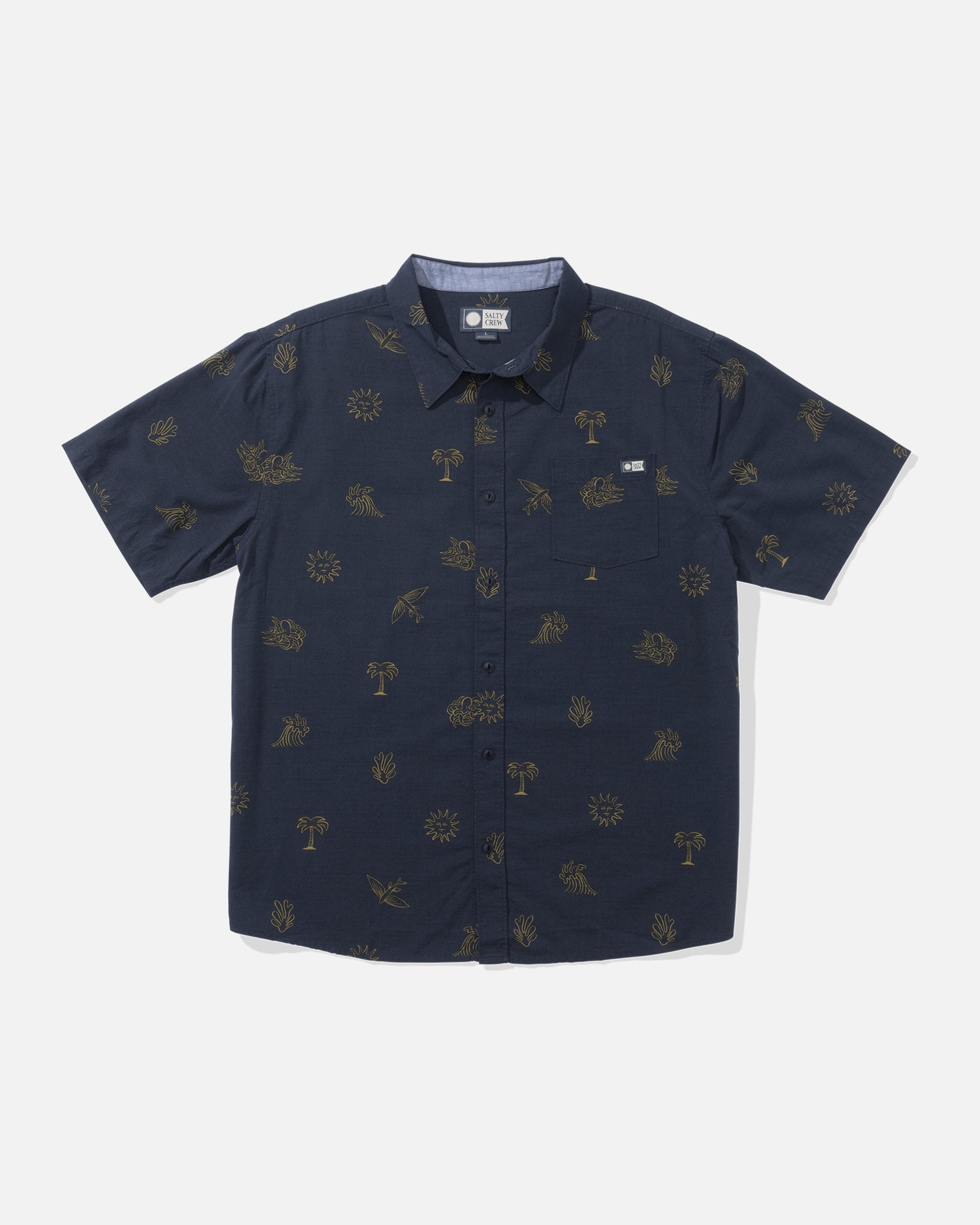 front view of Good Vibes Button Up - Navy