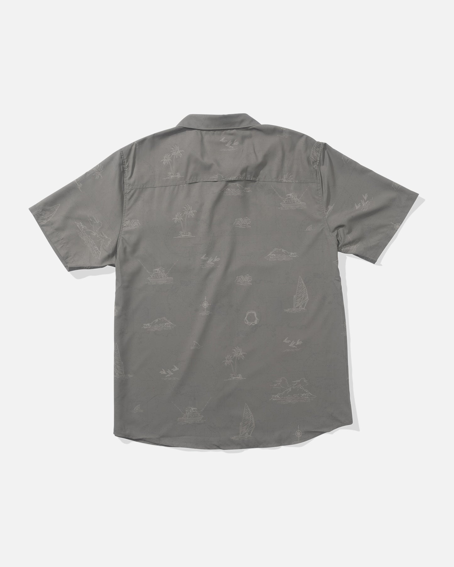 back view of Helmsman S/S UV Woven - Olive