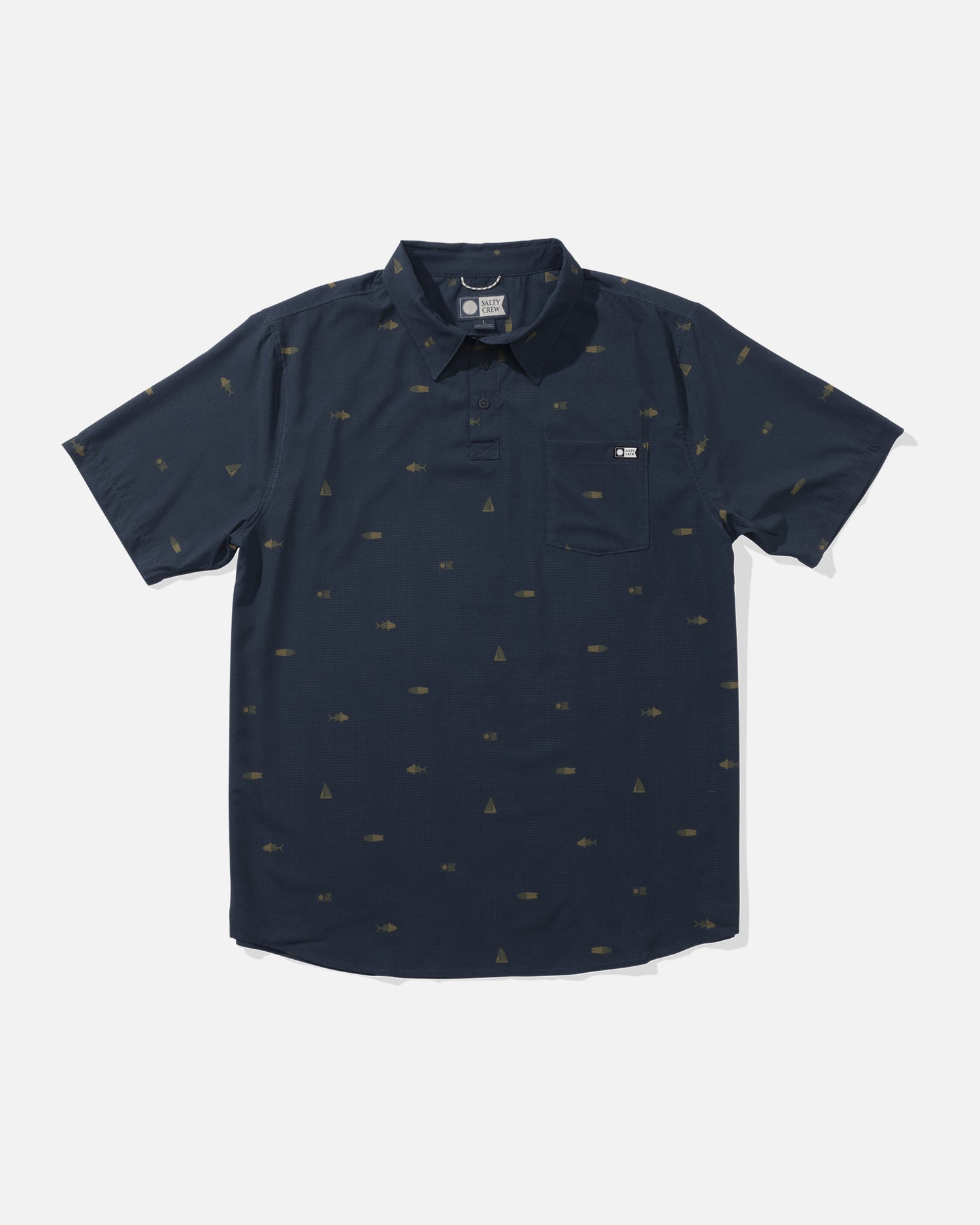 front view of Mayday Perf S/S Tech Polo - Navy