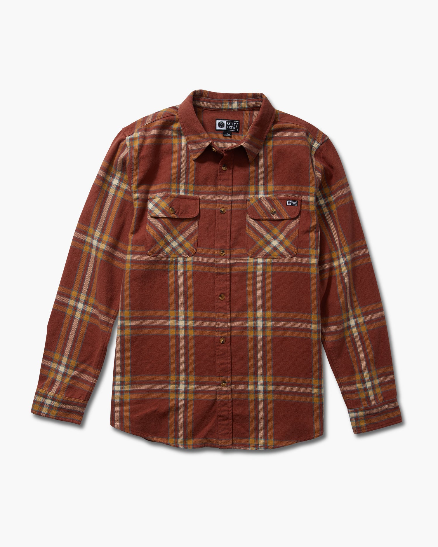 front view of Landfall Brick Red Flannel