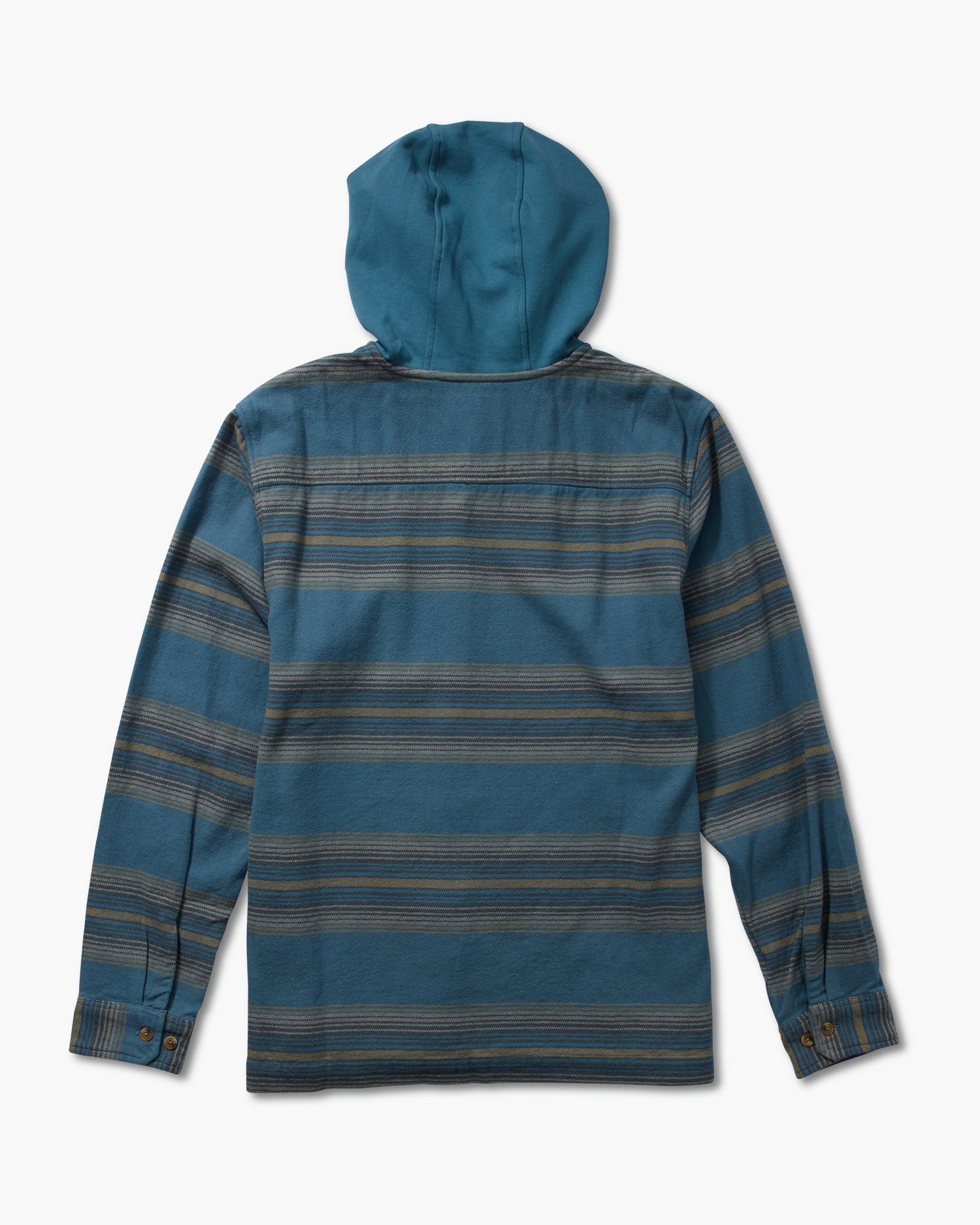 back view of Outback Steel Blue Hood Flannel