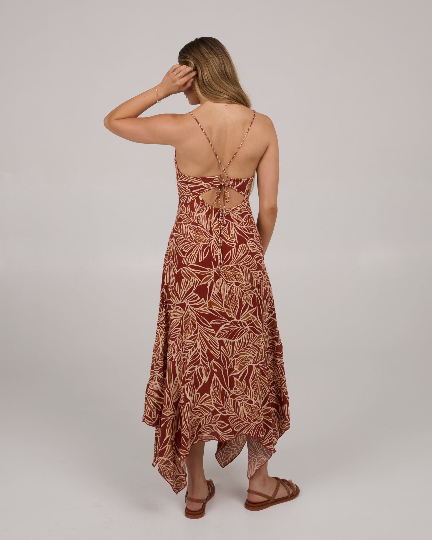 back view of Mainland Midi Dress - Coco