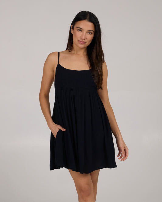 front view of Spring Tide Dress - Black