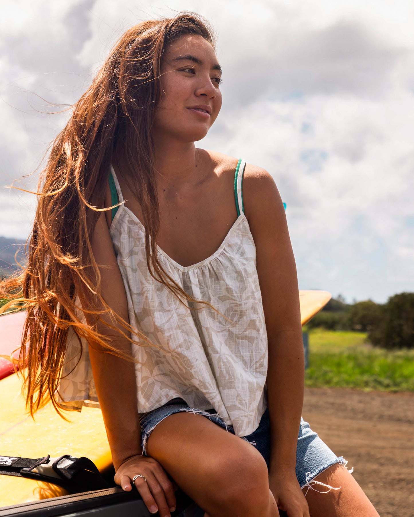 Lifestyle shot of the Palapa Cami - Off White.