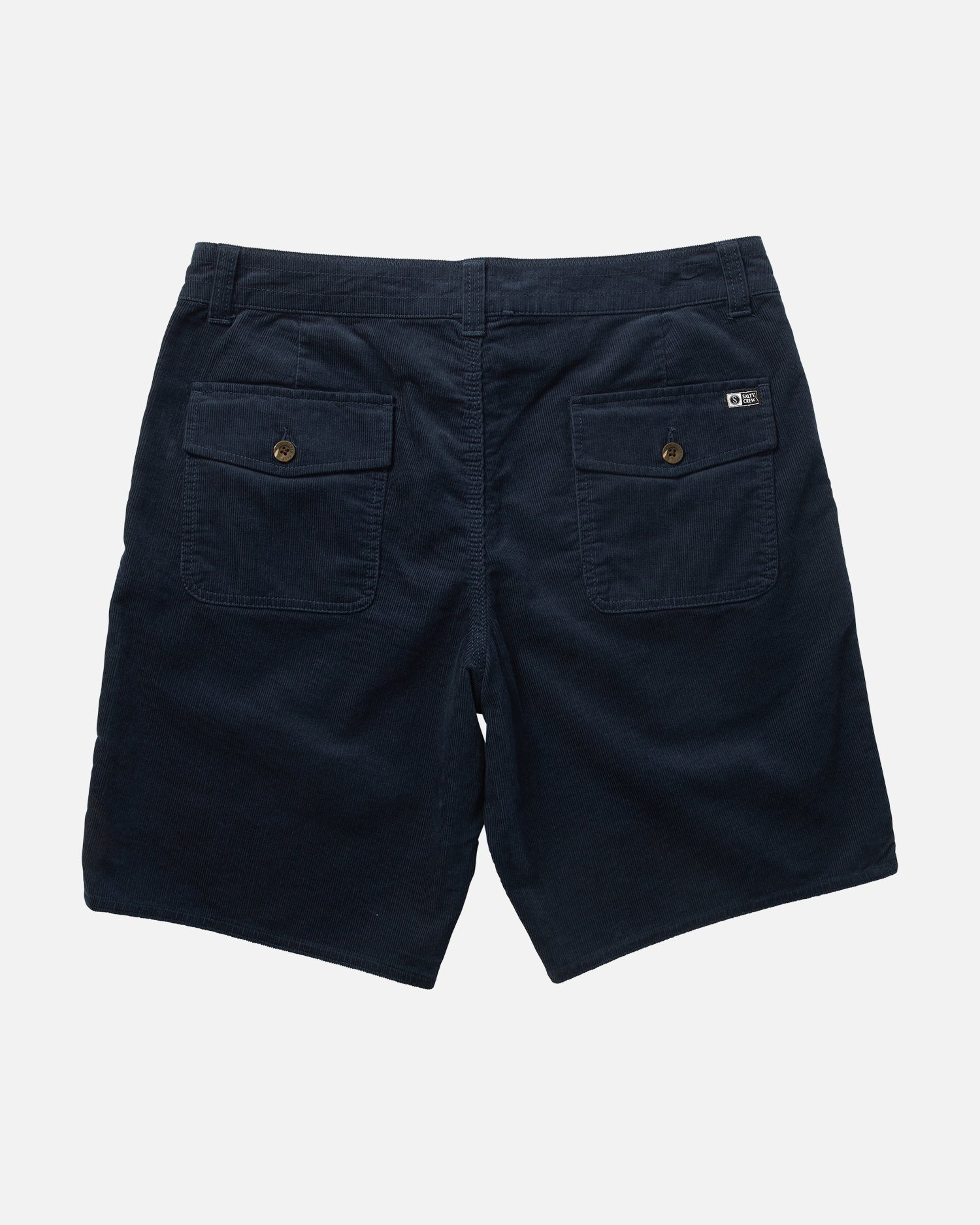 back view of Boneyard Navy Corduroy Short