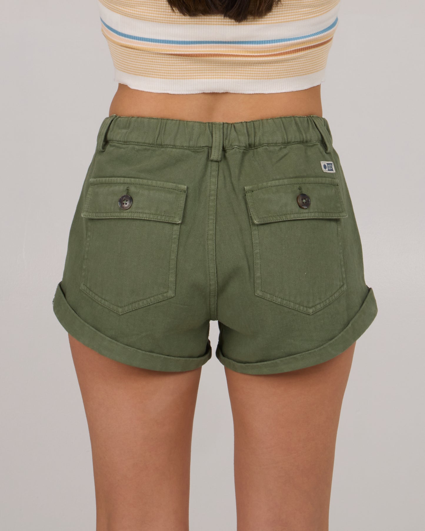 back view of Trail Short - Olive