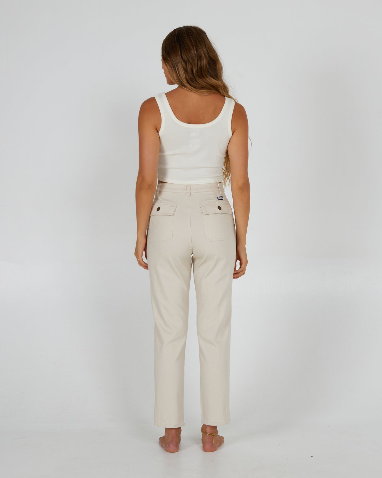 back view of The Helm Natural Pant