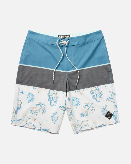 front view of Stacked Azul Boardshort