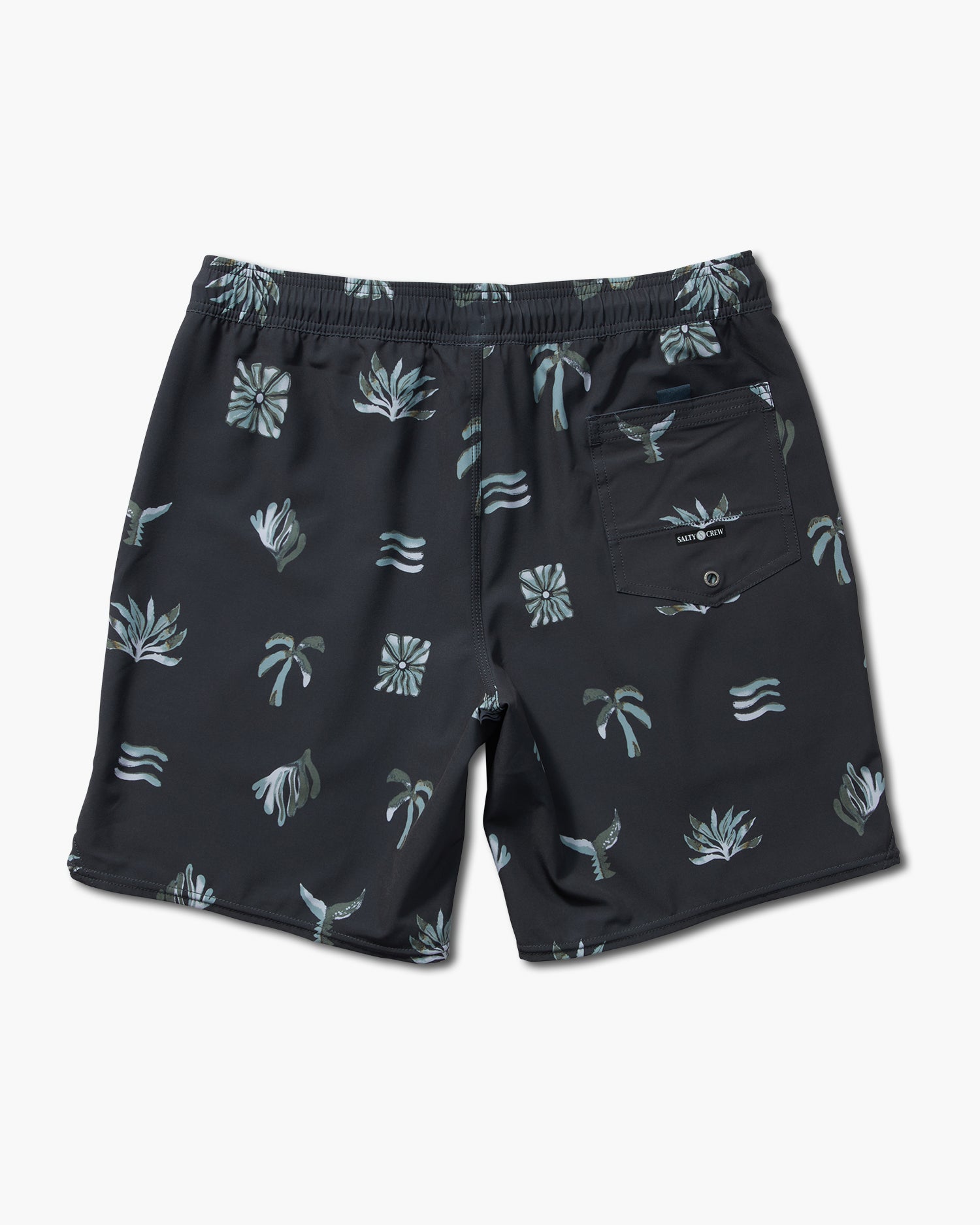 back view of Lowtide Black Multi Elastic Boardshort