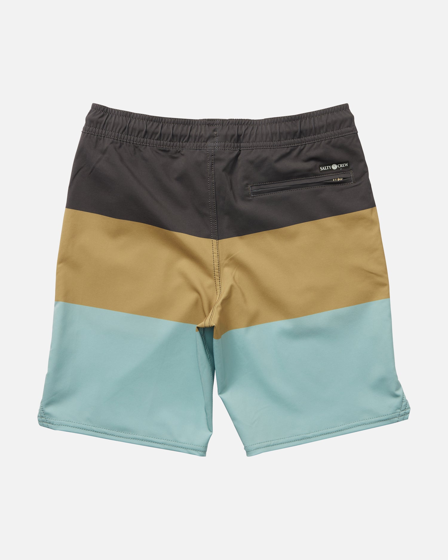 back view of Wayfinder Boys Mackerel Elastic Boardshort