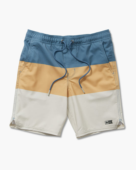 front view of Wayfinder Dusty Rose Elastic Boardshort