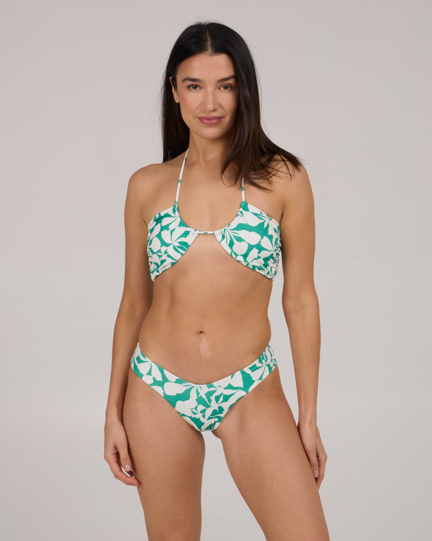 front view of Optical Skimpy V Bikini Bottom - Kelly Green