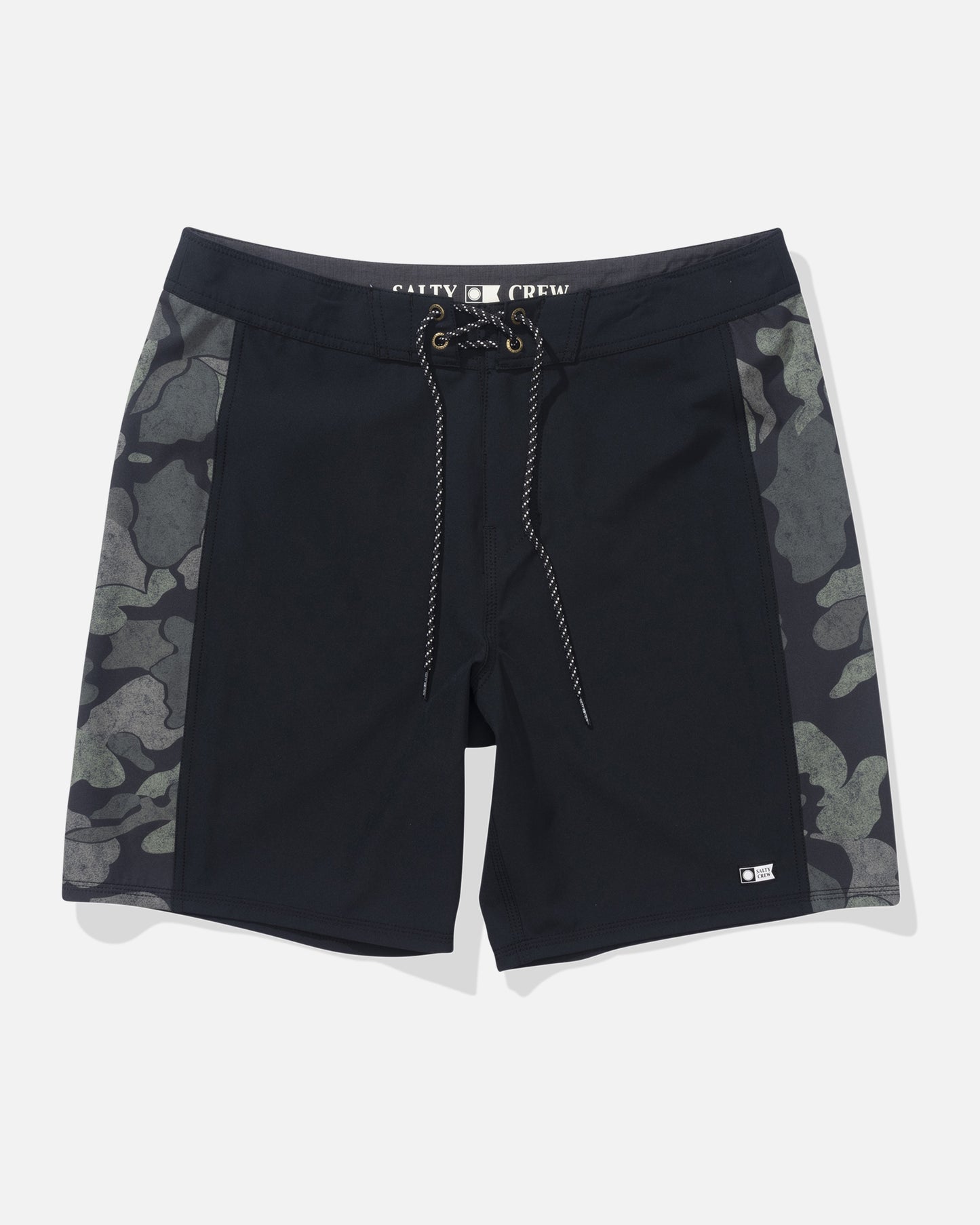 front view of Sidebar Boardshort - Black