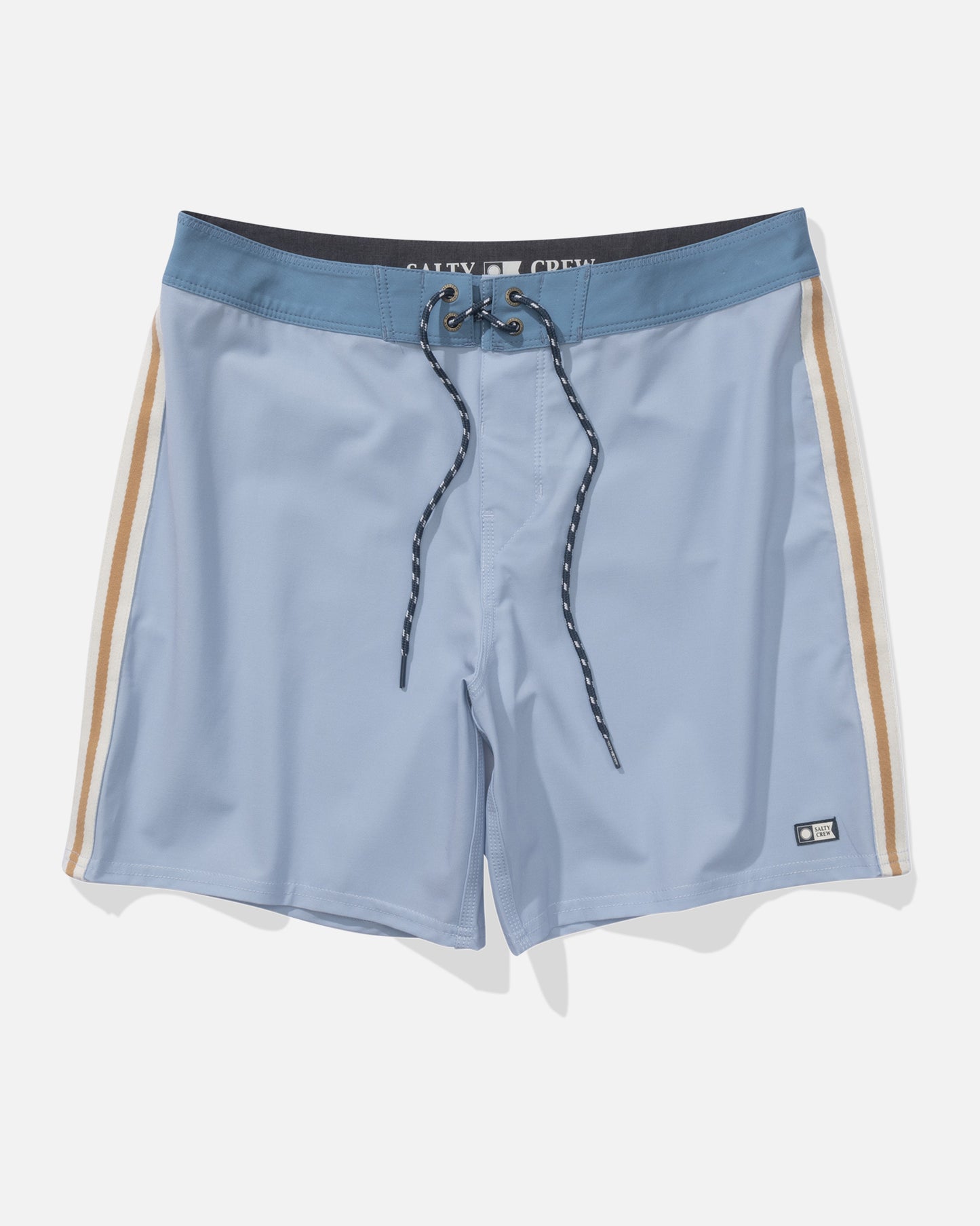 Front view of the Frothin Boardshort - Light Blue. 