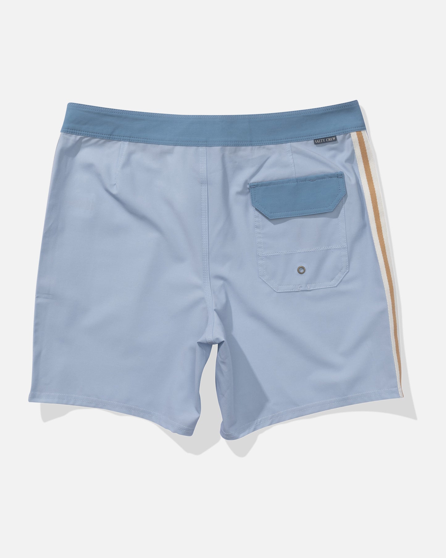 Back view of the Frothin Boardshort - Light Blue. 