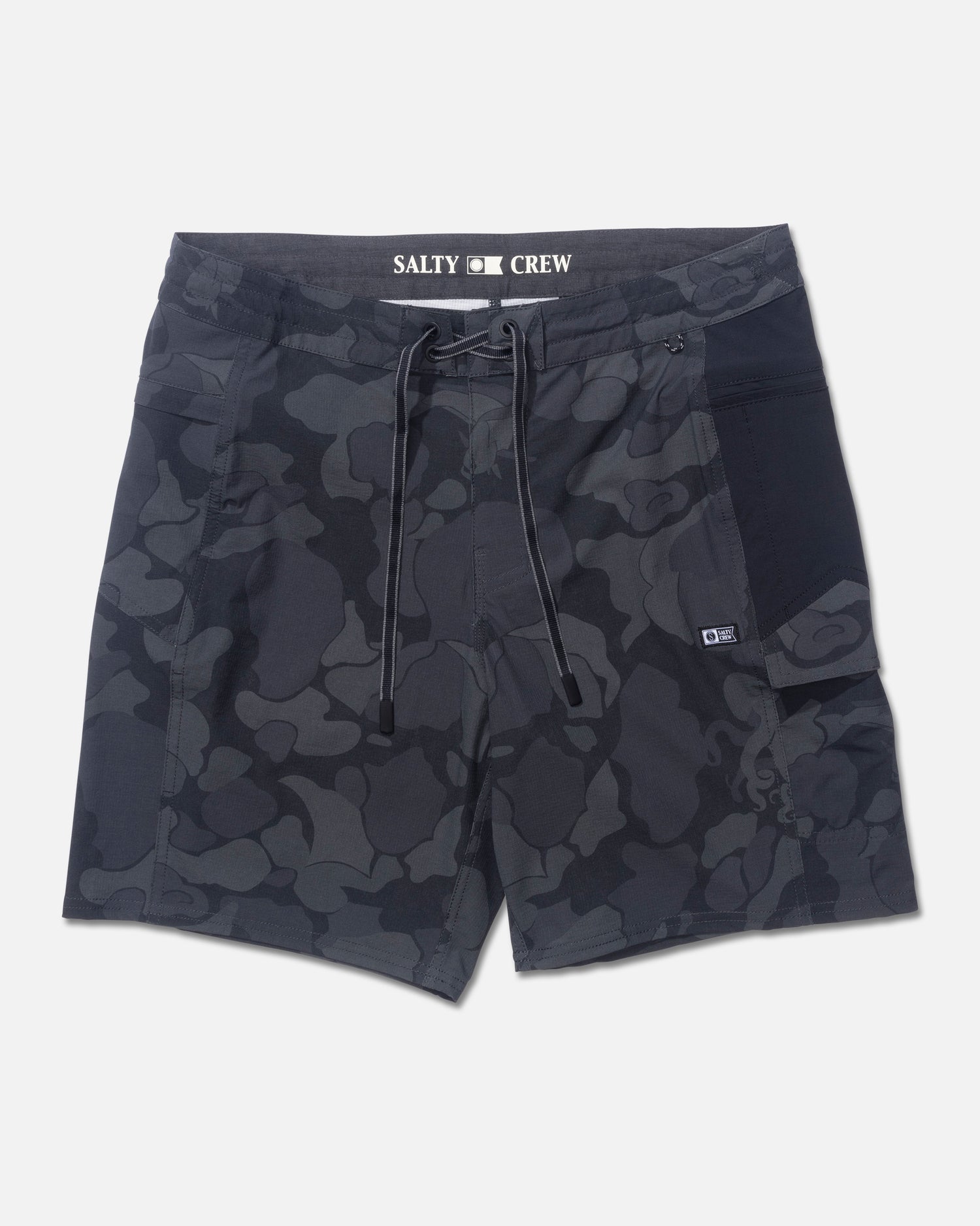 Front view of the Flagship Boatshort - Black. 