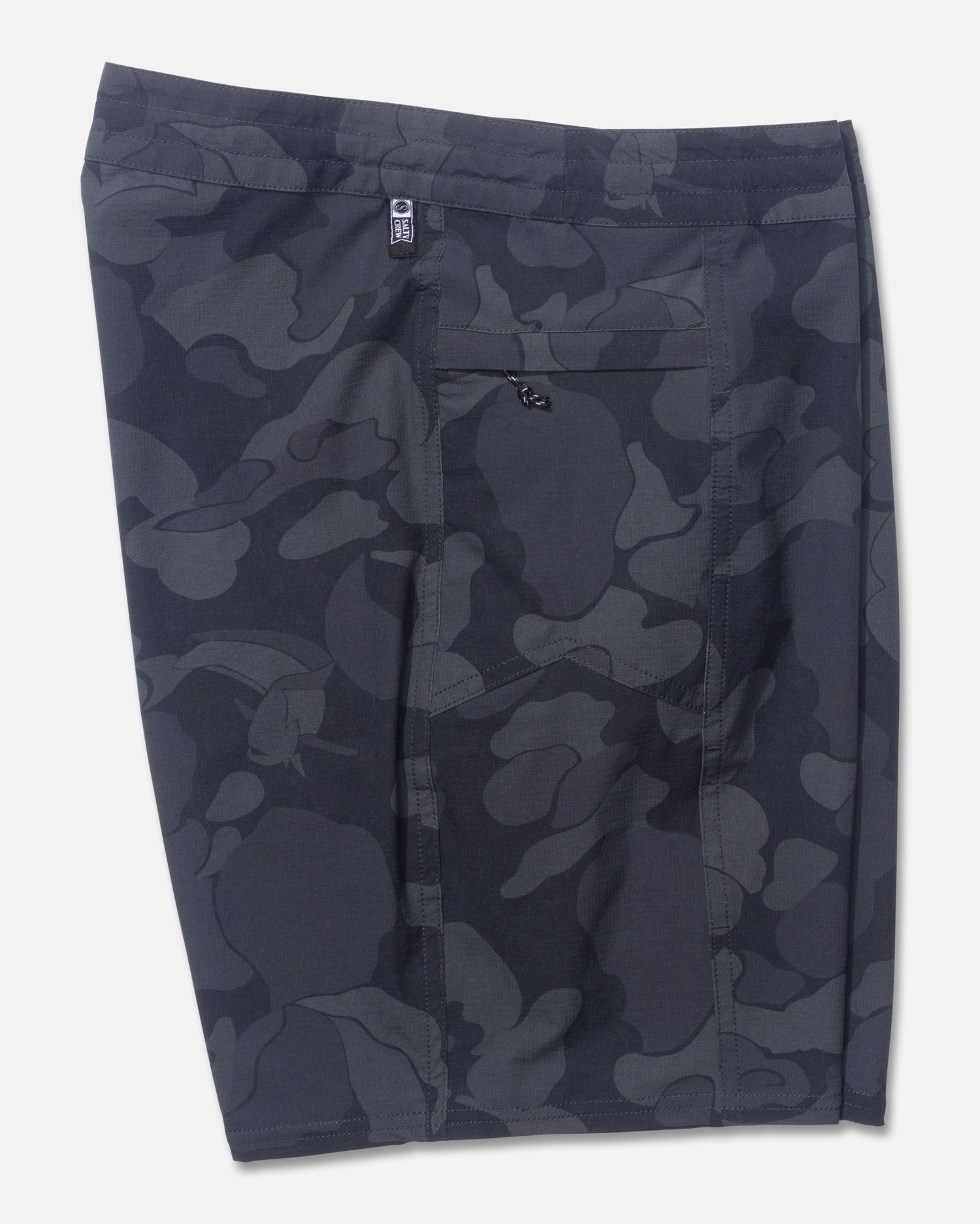 Profile view of the Flagship Boatshort - Black. 