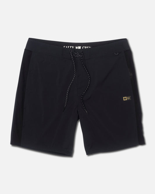 front view of Channel Apex Boardshort - Black