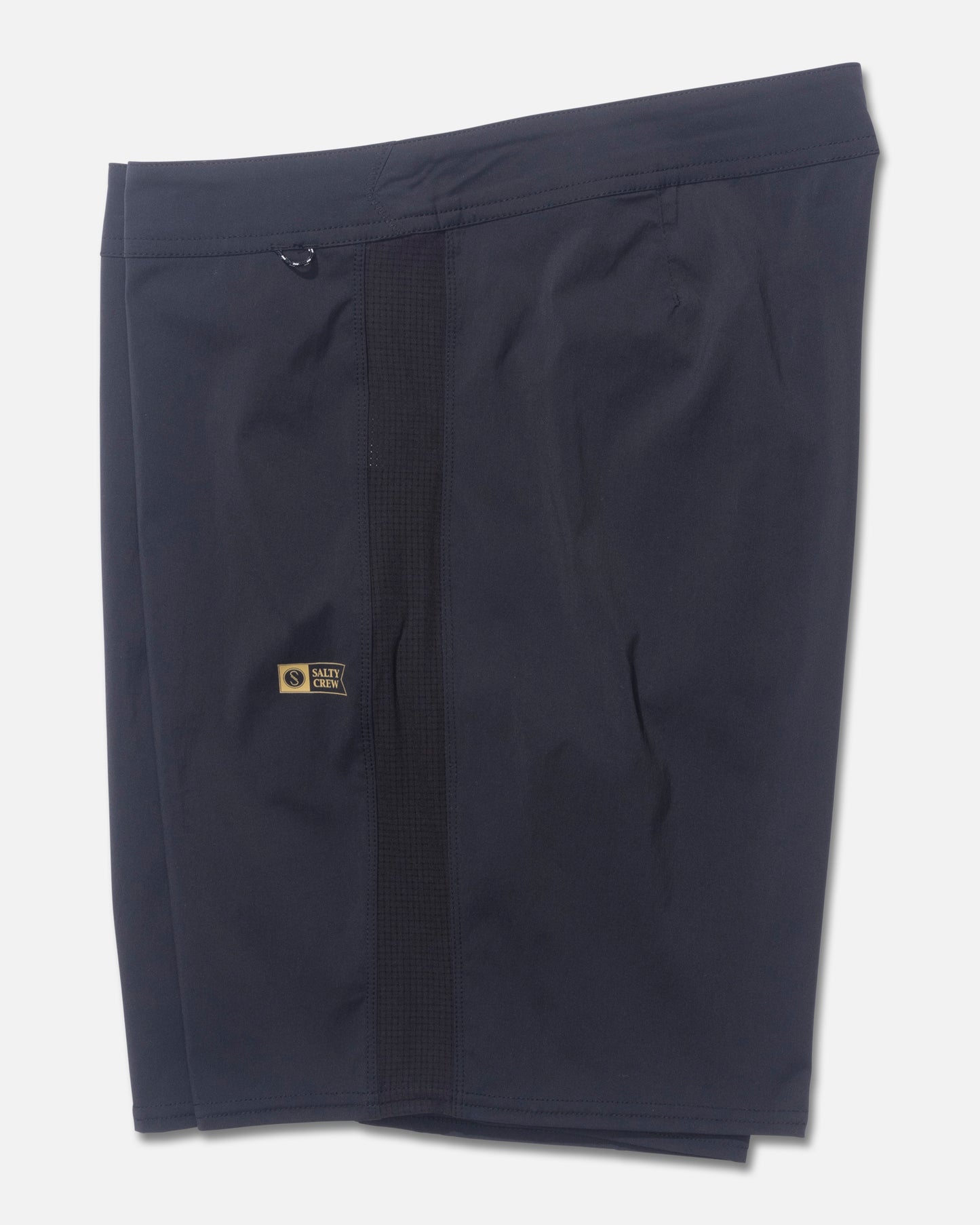 Profile view of the Channel Apex Boardshort - Black. 