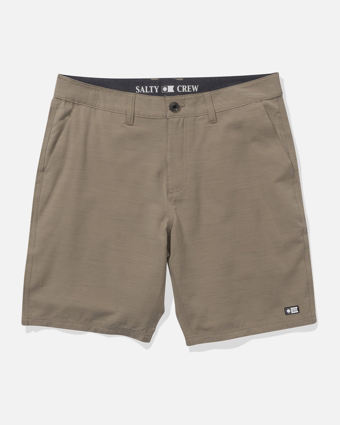 front view of Drifter 19" Slub Hybrid Short - Khaki