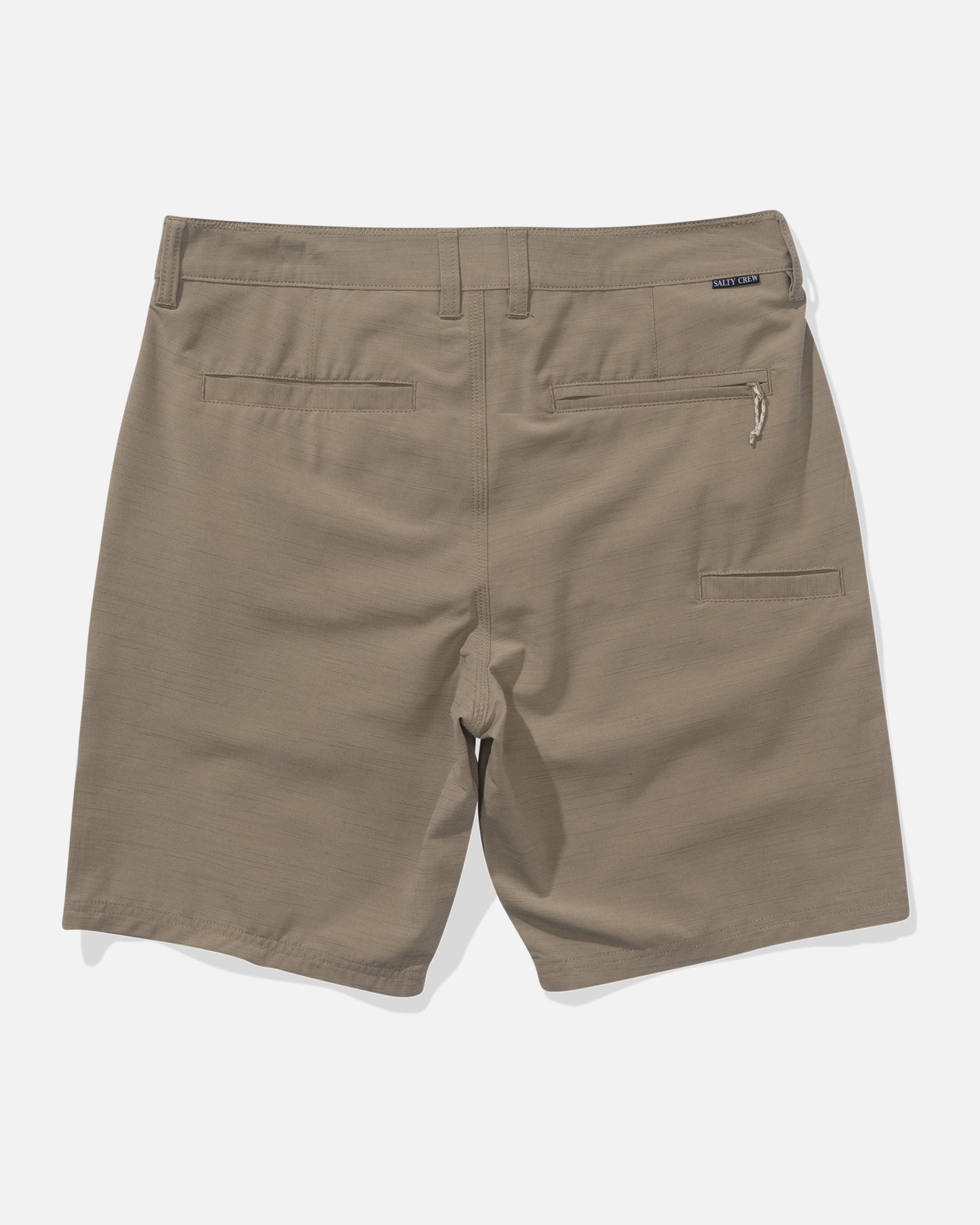 back view of Drifter 19" Slub Hybrid Short - Khaki