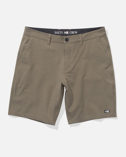 front view of Drifter 19" Triblend Hybrid Short - Dark Khaki